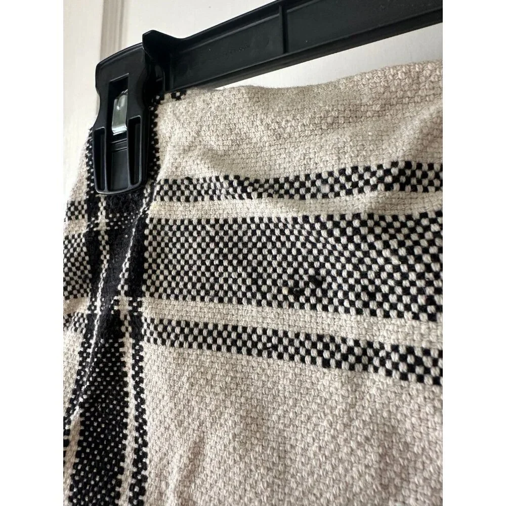 Black and white plaid three fabric table placemats